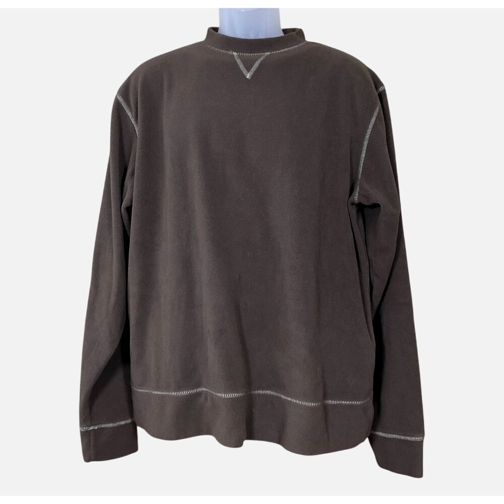 Sahalie Long Sleeve Dark Brown Butter Fleece Pullover VTG Sweatshirt LG